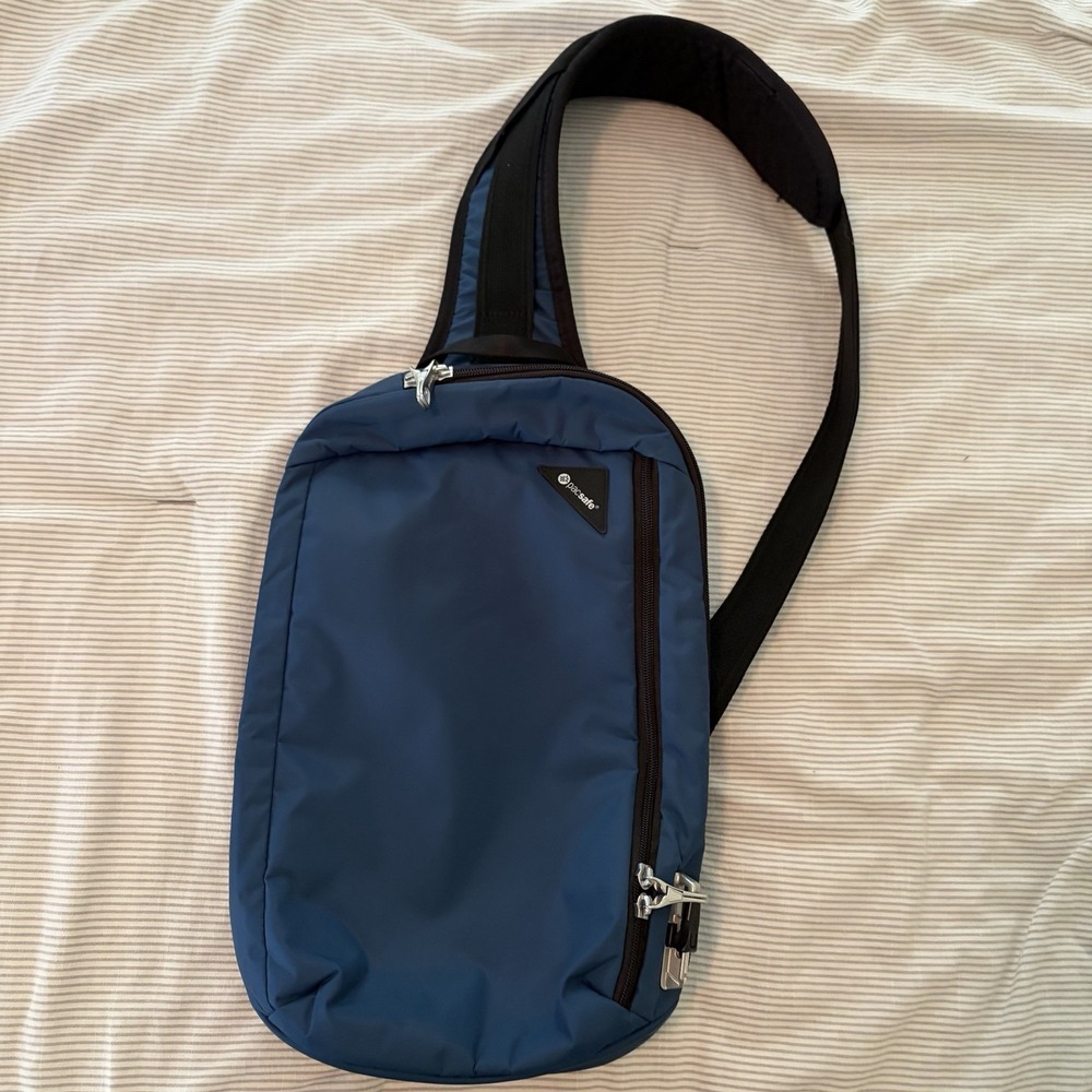 Pacsafe Vibe 325 10 Liter Anti Theft Sling Crossbody Travel Blue Personal Bag